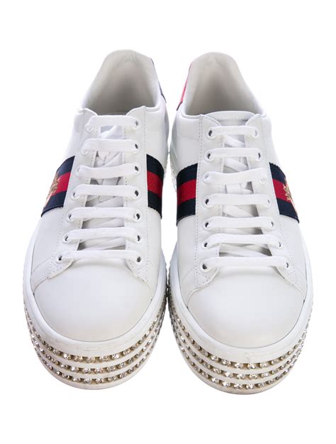 gucci ace sneaker with crystals price|Gucci bedazzled sneakers.